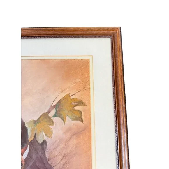 Vintage Unique Framed Fox Family Original Painting Artwork 22"x 25" - Picture 14 of 16